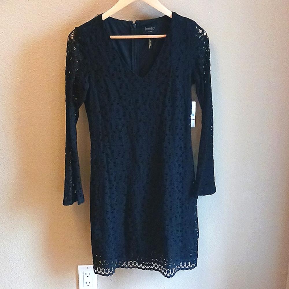NWT Laundry by Shelli Segal Lace Long Sleeve Dress, Womens Size 2